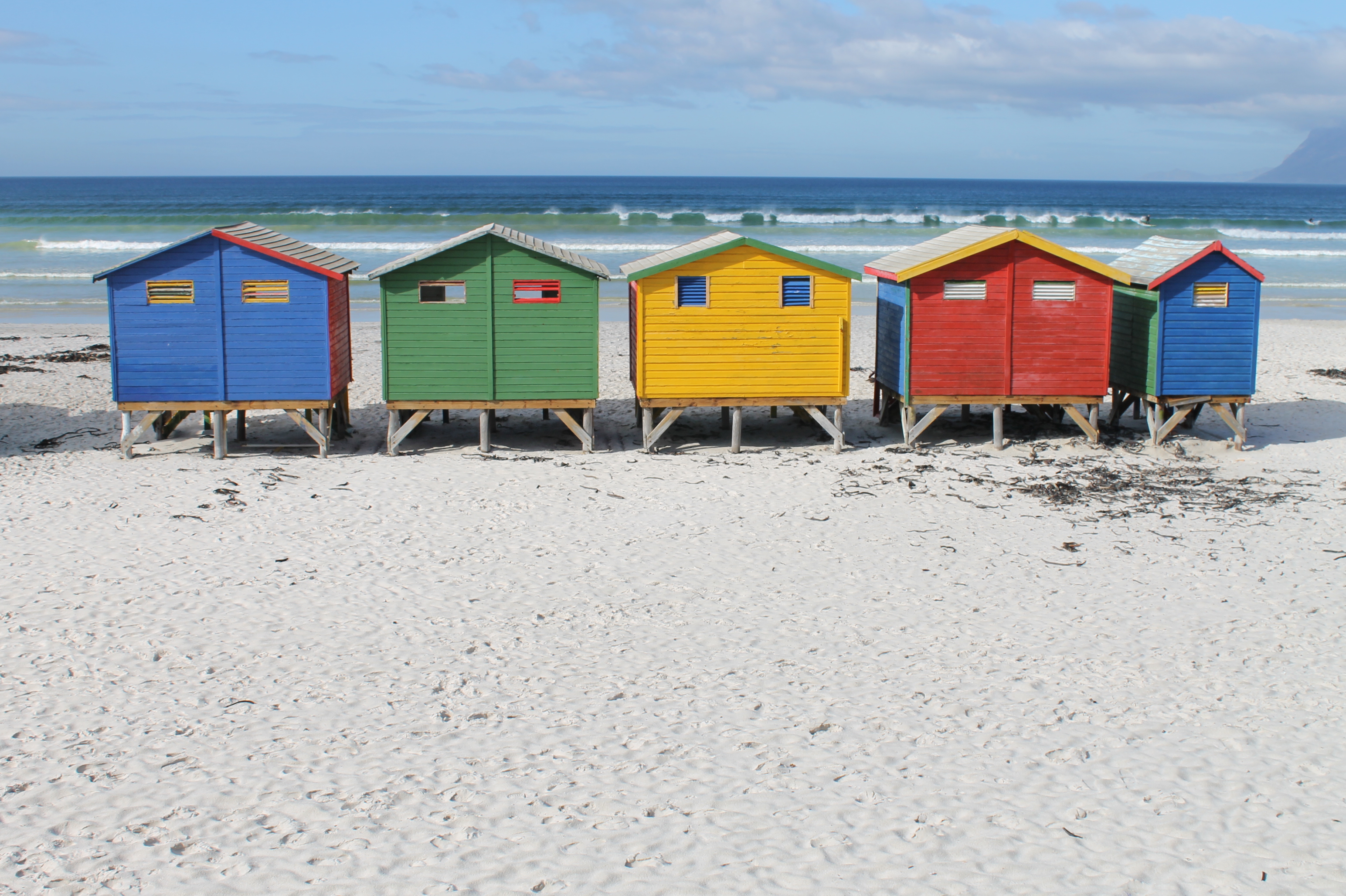 bunte Strandhäuser in Muizenberg