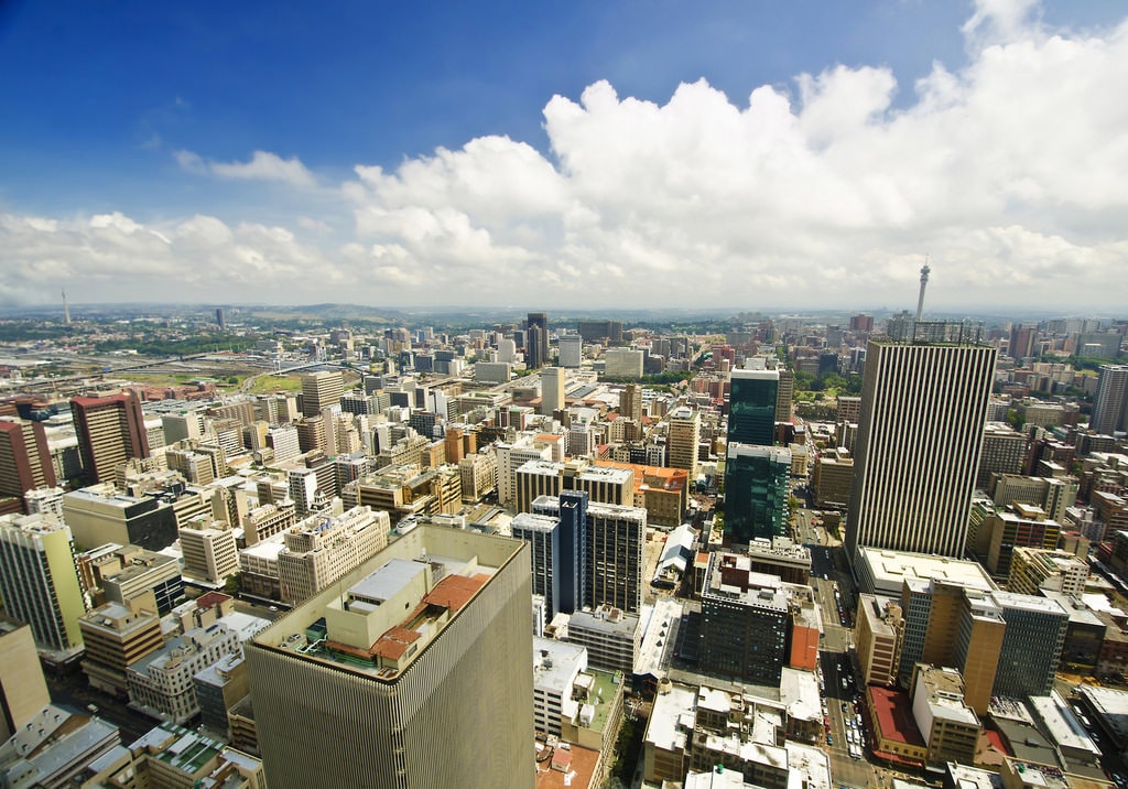 Blick auf Johannesburg aus der Luft