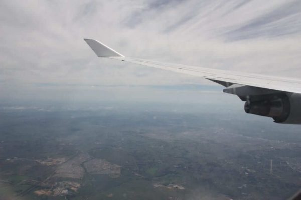 Unser Heimflug: Blick aus dem Flugzeug auf Kapstadt