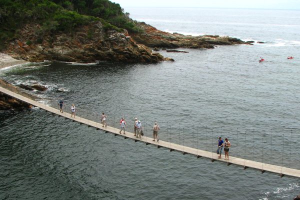 Storms River Hängebrücke Mit Touristen