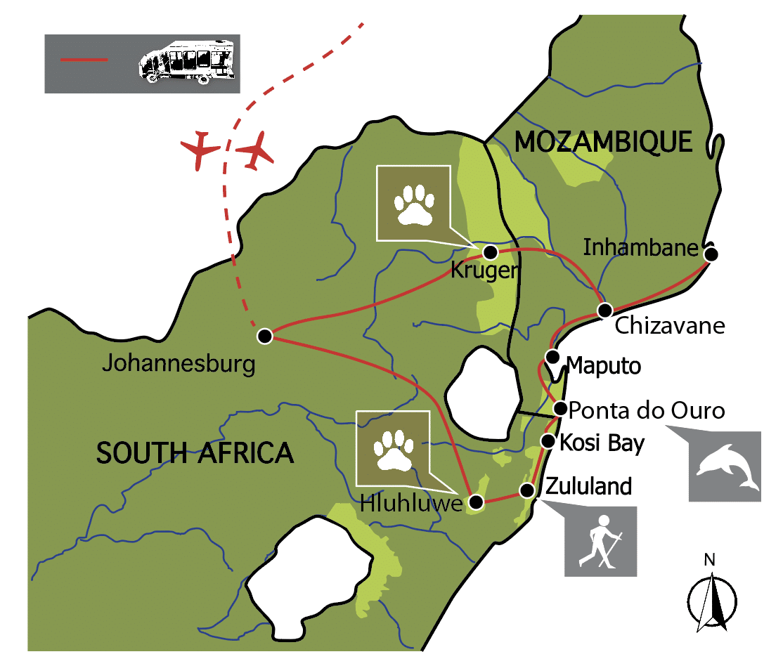 Mosambik & Krüger Safari